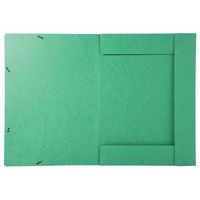 Lot de 5 chemises à élastique 3 rabats carte lustrée 600gm2 - A3 vert - Image 3