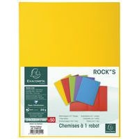 Lot de 5 paquets de 50 chemisess 1 rabat ROCK''S 210 - 24x32cm citron - Image 3