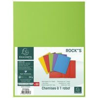 Lot de 5 paquets de 50 chemisess 1 rabat ROCK''S 210 - 24x32cm vert - Image 3