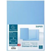 Lot de 5 paquets de 50 chemisess 2 rabats SUPER 210 - 24x32cm - bleu - Image 2
