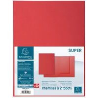 Lot de 5 paquets de 50 chemisess 2 rabats SUPER 210 - 24x32cm - rouge - Image 3