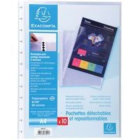 Lot de 10 Pochettes polypropylène grainé pour protège-documents à anneaux - Image 2