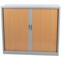 Armoire à rideaux Manutan 105X120X45 cm Alu/Hêtre - Image 8