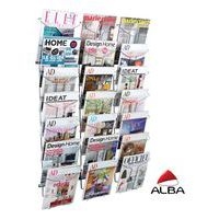 Présentoir mural en fil métal 21 compartiments A4 gris métal - Image 2