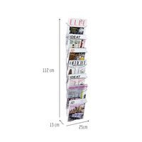 Présentoir mural en fil métal 7 compartiments A4 gris métal - Image 2