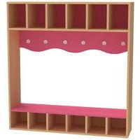 Vestiaire 6 casiers haut hêtre  rose-Bessière - Image principale
