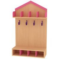 Vestiaire cabane 4 enfants hêtre rose-Bessière - Image principale