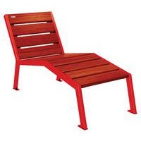 Chaise longue Silaos 1 place acier et bois - rouge 3020/acajou - Image principale