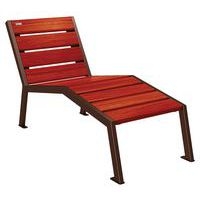 Chaise longue Silaos 1 place acier et bois - marron 8017/acajou - Image principale