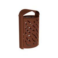 Poubelle Venise 120 L avec couvercle réhaussé - galva aspect corten - Image principale