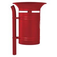 Poubelle Vanoise 40 L sur poteau avec seau - zinc rouge foncé 3004 - Image principale