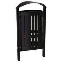 Poubelle Silaos 50 L acier - scellement direct - noir 9005 - Image principale