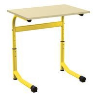 Table Forum plateau mélaminé beige chants  plaqués 70x50 Réglable 1023 jaune - Image principale