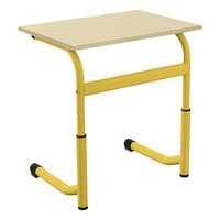 Table Forum plateau mélaminé beige chants  plaqués 70x50 Réglable 1023 jaune - Image 2
