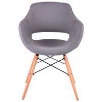 Lot de 4 fauteuils Nadine pieds bois naturel tissu gris clair - Image 4