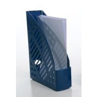 Porte revues en plastique recyclable, antichoc, avec trou de préhension 32x24,5x7 cm - Bleu - Image principale