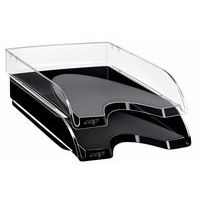 Corbeille à courrier recyclable parois pleines superposables 35x26x6 cm (Ensemble de 10) - Noir recyclé - Image principale