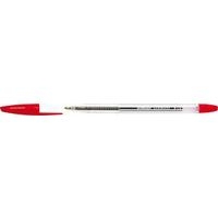 Stylo bille pointe moyenne corps transparent - rouge - Image principale
