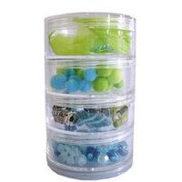 Lot de 4 boites rondes plastique empilables Ø 70 mm - Image principale