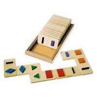 Jeu de reconnaissance visuelle et tactile de formes ou tridimensionnelles : domino tactile des formes - Image principale