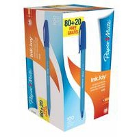 Stylo bille Paper Mate à capuchon InkJoy, pointe moyenne 1 mm (Boite de 100) - bleu - Image principale