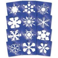 Ensemble 12 pochoirs géants flocons 230 x 200 mm - Image principale