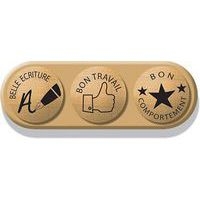 Ensemble de 3 tampons d'encouragement sur socle bois 10x3.5x2 cm - Image principale