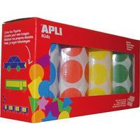 Ensemble de 4 rouleaux de gommettes géantes rondes en couleurs assorties - Image principale