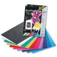 Pochette 10 feuilles papier pailleté 70g couleurs assorties 23X33 cm - Image principale