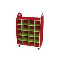 Meuble de rangement 20 casiers - Rouge/Anis - Image principale