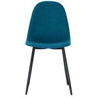 Lot de  2 Chaises Must pied Noir assise tissu polyester Bleu - Image principale
