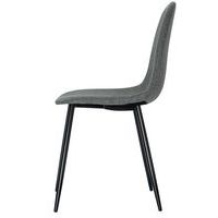 Lot de  2 Chaises Must pied Noir assise tissu polyester Gris - Image 2