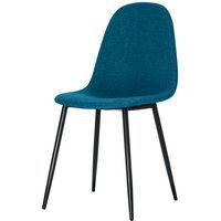 Lot de  2 Chaises Must pied Noir assise tissu polyester Bleu - Image 2