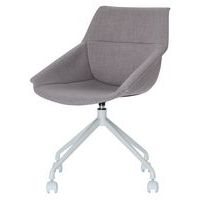 Lot de  2 Chaises Luigi pied Blanc assise tissu polyester Gris - Image 2