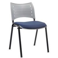 Lot de 2 chaises Yuma dos polypro Gris assise Bleu pieds Noir - Image principale