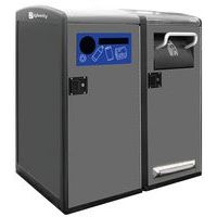 Double poubelle connectée Bigbelly: 1 avec compacteur et 1 non compactante - Image principale