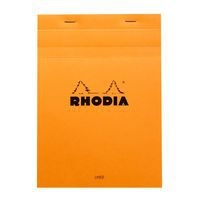 Bloc agrafé orange ligné + marge - Rhodia - Image principale
