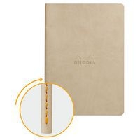 Cahier rhodiarama piqûre textile beige A5 64 pages ligné 90g - Image principale
