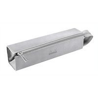 Trousse plumier argent simili cuir italien 23x5x5 cm - Image principale