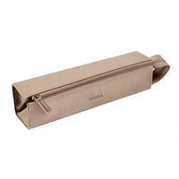 Trousse plumier beige simili cuir italien 23x5x5 cm - Image principale