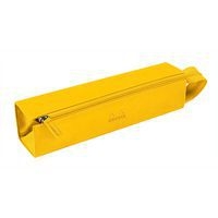 Trousse plumier jonquille simili cuir italien 23x5x5 cm - Image principale