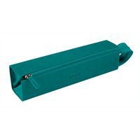 Trousse plumier paon simili cuir italien 23x5x5 cm - Image principale