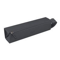 Trousse plumier titane simili cuir italien 23x5x5 cm - Image principale