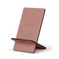 Support téléphone mobile en simili cuir italien bois de rose - Image principale