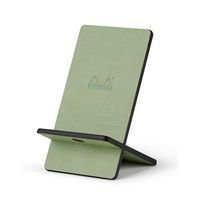 Support pour téléphone mobile en simili cuir italien céladon - Image principale