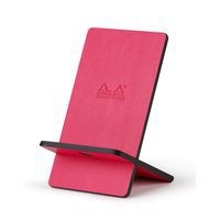 Support pour téléphone mobile simili cuir italien framboise - Image principale