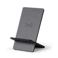 Support pour téléphone mobile en simili cuir italien titane - Image principale