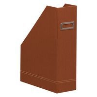 Porte-revues simili cuir italien 10 x 25 x 31 cm cuivre - Image principale