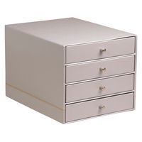 Trieur 4 tiroirs simili cuir italien silver 24,8x32,7x22,8cm - Image principale