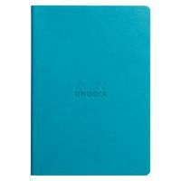 Cahier rhodiarama piqûre textile turquoise A5 64 pages dot - Image 2